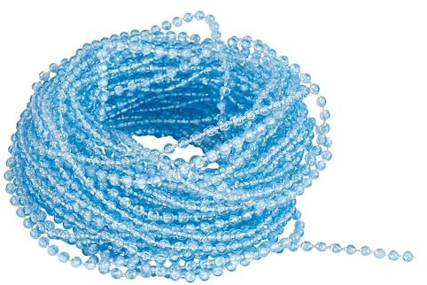 Ideen mit Herz Perlen-Band | Perlengirlande | Perlen: Ø 3mm | 10 m lang (hellblau | transparent)