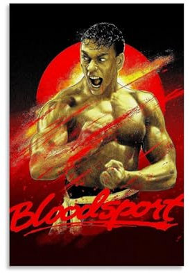 LETOOUY Bloodsport Actor Jean Claude Van Damme Poster Dekorative Malerei Leinwand Wandkunst Wohnzimmer Poster Schlafzimmer Malerei,Wandkunst Bilddruck Moderne Familienzimmer Dekor 12x18inch(30x45cm)