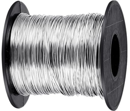 1 Rollo Alambre de Acero Inoxidable 0,5 mm x 120 m Alambre de Joyería Artesanal Alambre de Acero de Primavera Alambre Floral Alambre en Espiral para Manualidades y Fabricación de Joyas