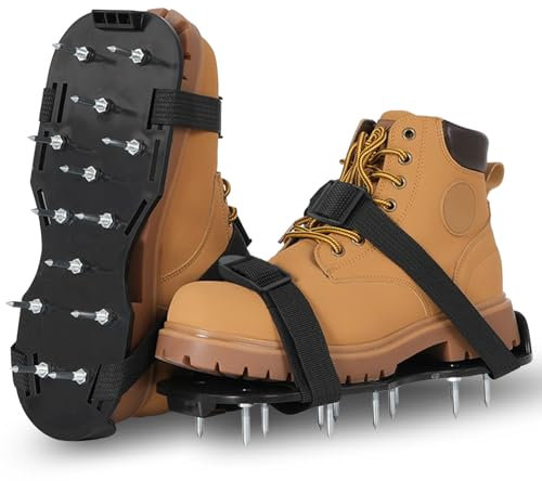 NCTNCX Nagelschuhe 42mm, 30x13.3cm Rasenbelüfter, Nagelschuhe ausgleichsmasse, Zum Rasen belüften oder als Estrichschuhe, perfekt für Epoxidböden, Überzüge, Abdeckung (Schwarz)