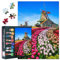 1000 Piece Jigsaw Puzzles, Landscape Tulips Dutch Windmills Adults Jigsaw Puzzle, Puzzles 1000 Pieces for Adults Zaanse Schans Canal, Netherlands Finished Size 50x70cm