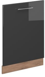 Vicco Geschirrspülblende Fame-Line, Anthrazit Hochglanz, 60 cm ohne Arbeitsplatte