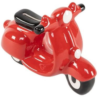 Dekorative Spardose aus Keramik in Form eines italienischen Motorrads, Rot, 20 x 10 x 13 cm