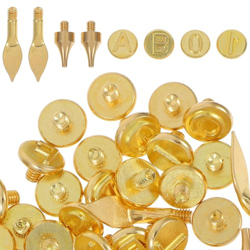 BESTonZON 56stücke Holz Brandzeichen-set Mit Buchstaben Zahlen Und Symbolen Für Holzbrenner Bastelarbeiten Und Prägungen Hergestellt Aus Messing Für Langlebigkeit
