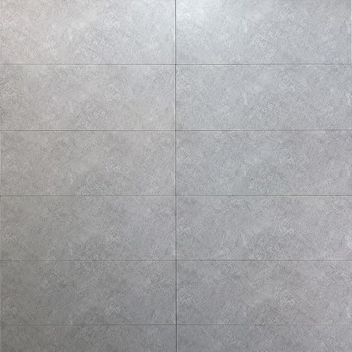 Built Right Tile Effect PVC Shower Wall Panels 0.6m x 2.4m | Waterproof Bathroom Cladding Splash Panels for Shower, 10mm Thick Panel | Wet Room Splashback Panel Pack of 2, Covers 2.88m² (Light Grey)