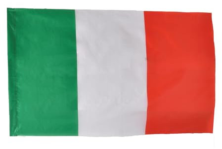 Ciao-Drapeau Italie tricolore en tissu (150 x 90 cm) avec œillets, 22016, Vert/blanc/rouge, 150x90 cm