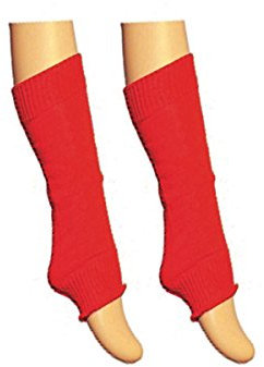 Crazy Chick® Kids Girls Plain Leg Warmer Girls School Dance Wear Lurex Legwarmer tutu Fancy (Red)