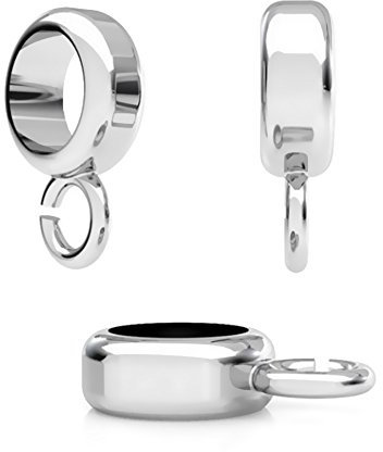 DIY925 3 Stück Spacer Carrier Ø 4mm 925 Silber Anhänger Charms Verbinder für Armbänder und Ketten 3mm bis 4mm