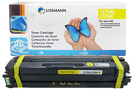 LOSMANN 1x Gelb Toner Kompatibel für Samsung CLT-506L CLT-Y506L Y506 für Samsung CLP-680 CLP-680DW CLP-680ND CLX-6260FD 6260FR CLX-6260FW CLX-6260ND CLX-6260 Premium Line Laserdrucker 3.500 Seiten