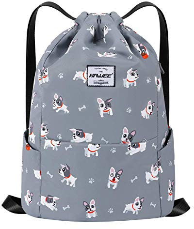 HAWEE Wasserdicht Kordelzug Rucksack mit Innentasche Groß Turnbeutel Kordelzug Tagesrucksack Tunnelzug Tasche Sporttasche Unisex für Frauen Männer Reise Alltag Outdoor Yoga Schule Strand Schwimmen