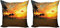 ABAKUHAUS Strand Dekokissen Kissenbezug 2er Pack, Romantische Sonnenuntergang Landschaft, Modern Accent Doppelseitiger Digitaldruck, 40x40, Orange Gelb