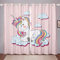 Kinder Fenstervorhang 175x140cm Einhorn Blickdichte Vorhänge Dekor Rosa Karikatur Einhorn Regenbogen Wolken drucken Vorhang Blickdicht Vorhänge Dekor für herrliche Süß Tiere Dekorativ 2er Set