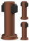 ledscom.de 3 Stück Garten Steckdosensäule PORU für außen, IP44, 2-Fach, Edelstahl, braun, rund, 27 cm