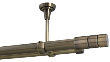 Sento 25/19mm Gardinenstange Vorhangstange Metall Deckenmontage Messing Antik 360 cm Ilusion