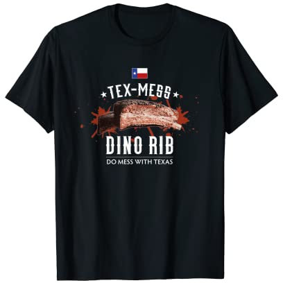 Dino-Rindfleischrippenknochen nach texanischer Art, BBQ Pit Smoke Brisket Sauce T-Shirt