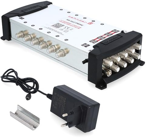 [ Test SEHR GUT *] ZEHNDER 9/12 Multischalter für Quattro & Quad LNB, Multiswitch für 2 Satelliten & 12 Teilnehmer (TV, Sat Receiver), 4K Digital Matrix Sat Verteiler, Schüssel Spiegel Antenne