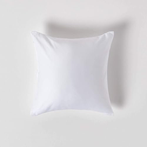 Homescapes 2er-Set Bio-Kissenbezug 40x40cm weiß aus 100% Bio-Baumwolle, Satin-Kissenhülle mit Reißverschluss