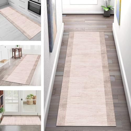 Teppich Läufer Küche Flur Wohnraum Teppichläufer Lang Küchenteppich Rutschfest Waschbar Braun Läufer Rug Teppichmatten 50X150CM Küchenläufer Meterware Flurteppich Abstrakte Wohnzimmer Schlafzimmer