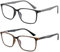 ZENOTTIC Blaulichtfilter Brille & Lesebrille Herren Eckige Rahmen-Leser Anti-Glanz Sport Computerbrille