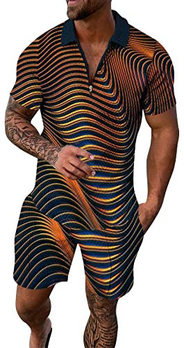 Generisch erkek eşofman takımı jogginganzug sport set herren herren klamotten poloshirt herren beige sommer outfits herren trainingsanzüge für herren t-shirt top und hose