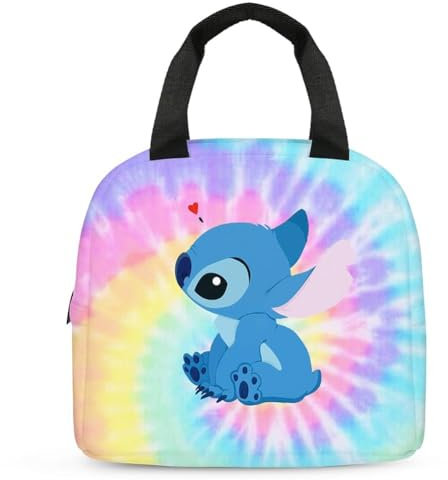 Ksopsdey Stitch Borse Termiche Porta Pranzo, Cute Isolato Lunch Bag isolata Bambini Borsa Pranzo Portatile, Ampia borsa termica isolata Borsa Porta Pranzo Bambini