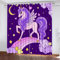 Lila Mädchen Gardinen Motiv Einhorn Regenbogen 2 Stück H 175Cm X B 140Cm, Vorhang Blickdicht Ösen Kurz,Verdunklungsvorhänge Kinderzimmer Mädchen Jungen,Kinder Vorhang Verdunkelung Für Schlafzimmer,A25