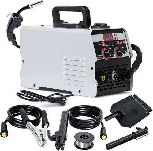 200Amp Saldatrice a filo Continuo Con Gas, 230V 3 in 1 con gas no senza gas/stick/lift tig/saldatura a punti saldatrice di filo animato 0,8 mm per principianti e saldatori professionisti
