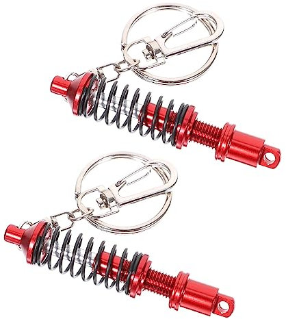 OUNONA 3 Ensembles Porte-clés Amortisseur Charmes Clés Porte-clés Anneau Accessoire Automobile Faveurs De Réunion De Voiture Porte-clés Pièce Auto Alliage D'aluminium Rouge 2 Pièces * 3