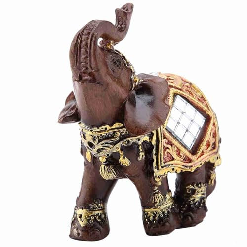 CYTGOUPER Glücklicher Feng Shui Elefant Statue aus Holzmaserung, Reichtum Glück Figur für Elegante Heimdekoration, Elefant Gesche für Freunde Familie, Elegante Dekoration im Büro (Large)