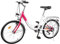 TkkMivcOC 20 Damenfahrrad, 6-Gang Mädchen City Fahrrad mit Rücksitz & Laterne, V-Bremse Trekking Bike 90kg, Hochkohlenstoffstahl Damen Fahrrad für Jungen Mädchen Damen Herren, Rosa