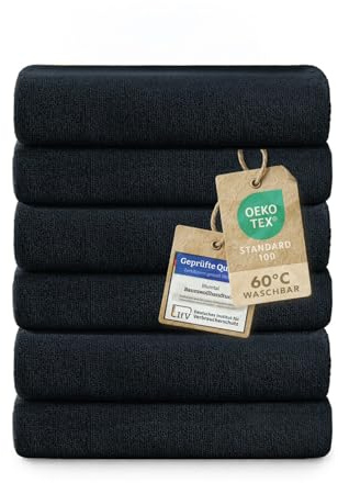 Blumtal Premium Frottier Handtücher Set 6 teilig100% Baumwolle - Oeko-TEX zertifiziertes Towel 6X (50x100 cm) - Ultra saugstarkes Frottiertücher Set waschbar °60 - Handtücher Dunkelblau