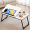 Huracan Laptoptisch für Couch, Klappbar Lapdesk mit Cup Slot, Laptop Tisch für Bett 5-Stufen Neigungsregelung, Betttisch, Laptop Ständer Bett Notebooktisch für Studium, Homeoffice (Warmweiß)