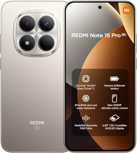 Redmi Note 15 Pro 5G 12+512 Titanium (No power adapter included)