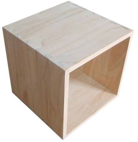 NUOBESTY Unbehandelte Massivholz Aufbewahrungsbox mit Schwalbenschwanzverbindung Stapelbarer Holzwürfel 20x20x20cm für Kleiderschrank und Selbstgemacht Organizer