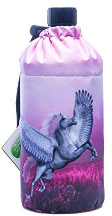 Emil Trinkflasche aus Glas für Mädchen & Jungen isolierte Glasflasche für Schule, Freizeit, Sport: Kinder & Eltern Einhorn 0,4l