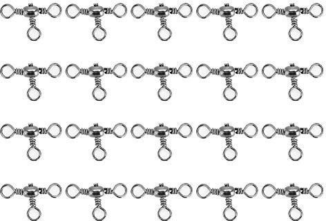 20 Stücke 3 Way Fishing Ball Bearing Wirbel T-Form Cross-Line-Roll-Schwenker(2#)