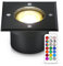 lambado® Flacher LED Bodenstrahler RGB für Aussen mit Farbwechsel dimmbar inkl. Fernbedienung - Schwarz eckige Bodenleuchte/Bodeneinbaustrahler IP67 - Wasserdicht & Befahrbar