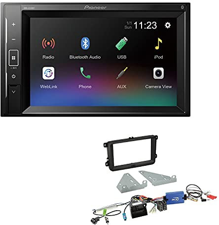 Pioneer DMH-A240BT 2-DIN Autoradio Bluetooth USB passend für Volkswagen VW Amarok ab 2010 schwarz inkl Canbus + LFB
