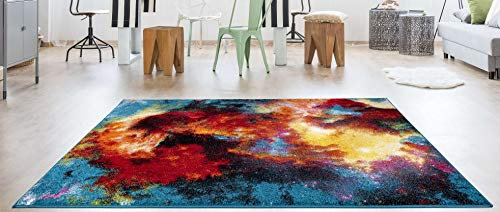 SHAZ HOME Classic Designers Extra Large Multicoloured Rugs Colourful Rugs for Bedroom Living Room Soft Thick Floor Mat Door Mat (Splash, 120x170 cm)