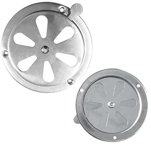 Rejilla Ventilacion Regulable, Rejilla de Ventilación de Acero Inoxidable Para Tubo de Ventilación Roseta de Ventilación Redonda de Acero Inoxidable para Barco Autocaravana, 125 mm