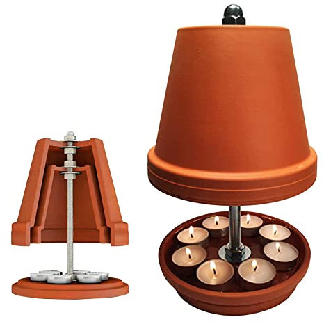 Horno de té de doble pared, horno de vela de té hasta 8 velas de té, hojas en blanco, alternativa para calefacción, estufa de té, calefacción, sala de estar, estufa
