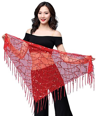 Pailletten Quaste Quaste Rock, Belly Dance Röcke Rave Fringe Hip Schal Latin Dance Hula Hip Belt, Glitter Bohemian Rock für Frauen und Mädchen Festival Tanzperformance