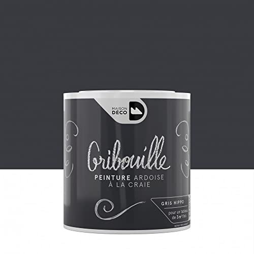 Peinture tableau craie gris hippo mat MAISON DECO Gribouille 0.5 l