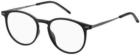 TOMMY HILFIGER Oval POLYAMIDE INJ Brillen in Schwarz für Herren, Brille mit Sehstärke, optional mit Sonnenbrillen tönung oder Blaulichtfilter (Modell 107188)