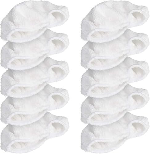 paño de Microfibra para vaporeta - Set de 10 Almohadillas de Repuesto para Limpiador a Vapor eléctrico 46387 - Mopa para Pared Suelo - 6 x 10CM