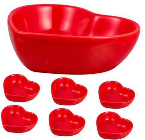 PRETYZOOM 6 Pezzi A Forma Di Cuore in Ceramica Piatto Da Portata Per Condimento Per Ketchup Senape Facile Da Pulire Microonde Lavabile in Lavastoviglie