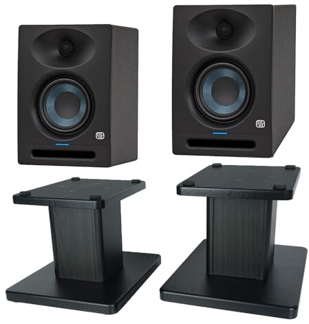 PreSonus Eris Studio 4 Aktive Monitor-Box Lautsprecher 1 Paar + keepdrum Boxenständer