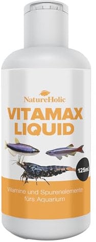 NatureHolic VitaMax Liquid I Aquarien Vitamine und Spurenelement Mix I Erhöht Wiederstandsfähigkeit I Mehr Vitalität & Verbesserung der Wasserquaitiät im Aquarium | 125 ml