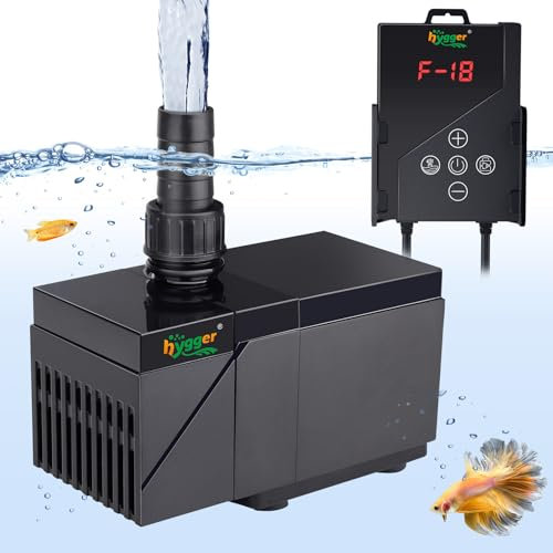 hygger 800GPH Aquarium Water Pump with Intelligent Controller，DC 24V Ultra Quiet Powerhead, Powerful Return Pump for Fish Tanks, Aquariums, Ponds, Fountains, Sump, Hydroponics(28W, 12.5ft)