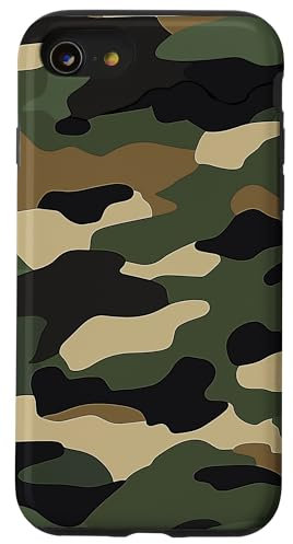 Hülle für iPhone SE (2020) / 7 / 8 Camouflage Oliv Grün Tarnmuster Flecktarn Muster Tarn Camo